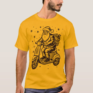 Camiseta Papais noeis montando um Patinete com caixas Gif d