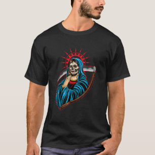 Camiseta Papais noeis Muerte Rezando La Calavera Catrina Su