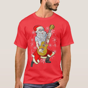 Camiseta Papais noeis: Músico-guitarrista Rock Bass Guitarr
