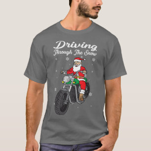 Camiseta Papais noeis Na Motocicleta Santa Claus