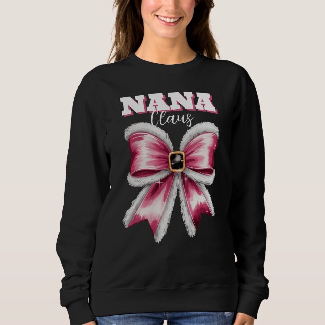 Camiseta Papais noeis Nana Claus Personalizados Arco Natal (Frente)