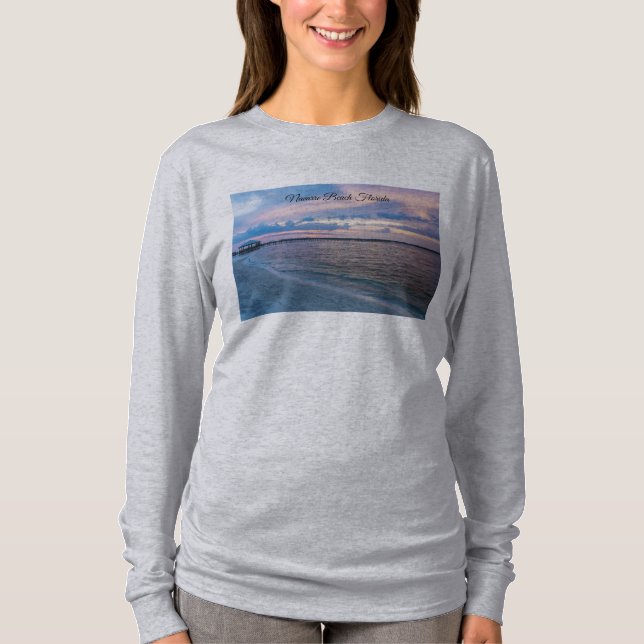 Camiseta Papais noeis Navais Rosa Sunset Long Sleeve Tshirt (Frente)