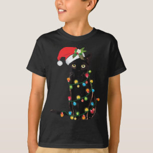 Camiseta Papais noeis Negros De Gato Arrependido Na Árvore
