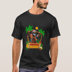 Camiseta Papais noeis Negros Havaianos Domingos Natal Em Ju