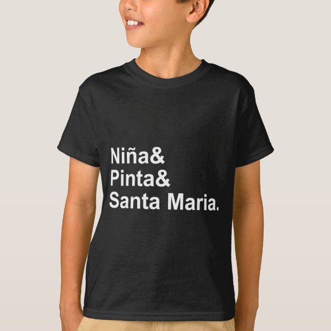 Camiseta Papais noeis Nina Pinta Maria| Navio Cristóvão Col (Frente)