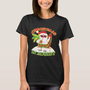 Camiseta Papais noeis No Natal Do Surfboard Em Agosto