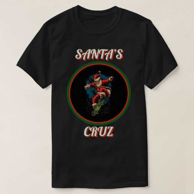 Camiseta Papais noeis no Skate no Natal Santas Cruz (Frente do Design)