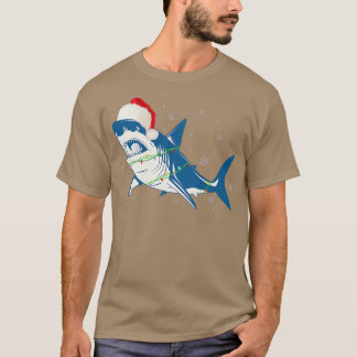 Camiseta Papais noeis Nozes de Natal Sharkmas Árvore Xmas B