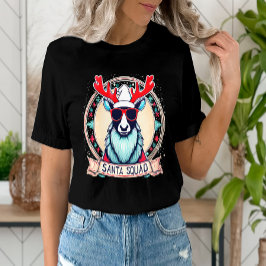 Camiseta Papais noeis Óculos Legal de Reindeado Esquadrão C
