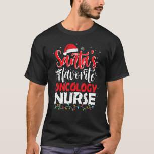 Camiseta Papais noeis Oncologia Favorita Enfermeira de Nata