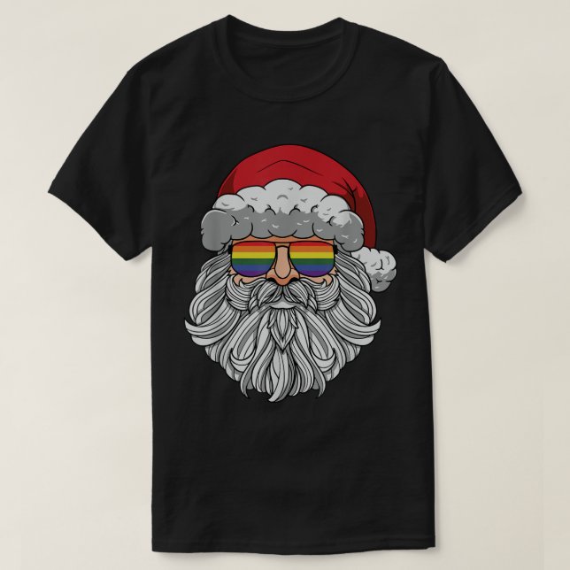 Camiseta Papais noeis orgulho gay Óculos escuros Natal Paja (Frente do Design)
