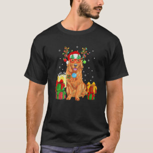 Camiseta Papais noeis Ouro Retriever natalinas Reindeer P