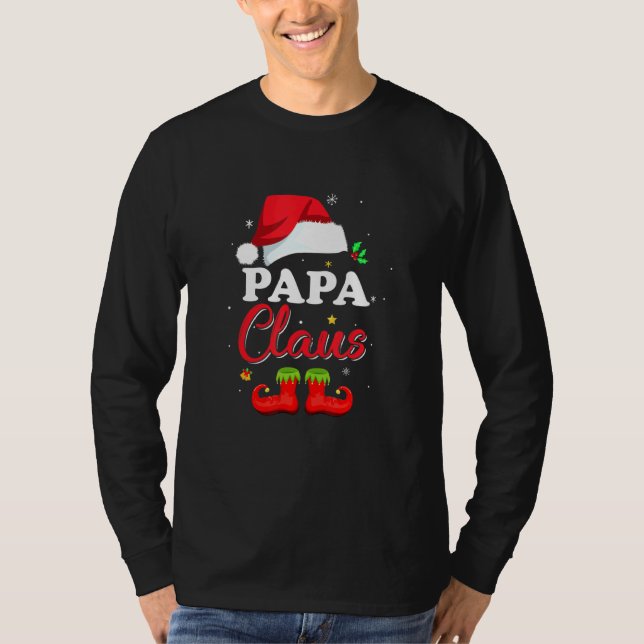Camiseta Papais noeis Papá Claus Correspondendo à Família P (Frente)
