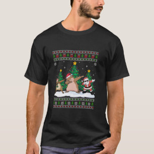 Camiseta Papais noeis Para Bater Reindeer Gopher Tree Luzes