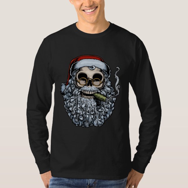 Camiseta Papais noeis para fumar crânio (Frente)