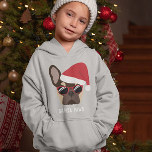 Camiseta Papais noeis Pata Natal Castanho e Cachorro Francê