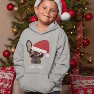 Camiseta Papais noeis Pata Natal Castanho e Cachorro Francê
