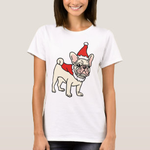 Camiseta Papais noeis Paws frenchie Natal