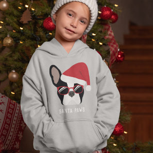 Camiseta Papais noeis Paws Natal Buldogue Francês