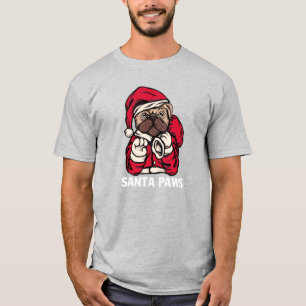 Camiseta Papais noeis Paws Natal Inglês Bulldog Ideas T-