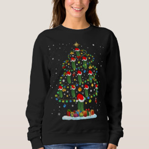 Camiseta Papais noeis Pickle Christmas Tree Lights Funny Pi