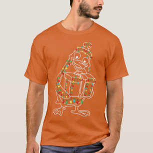 Camiseta Papais noeis Pinguim Árvore de Natal Luz Pajama Xm