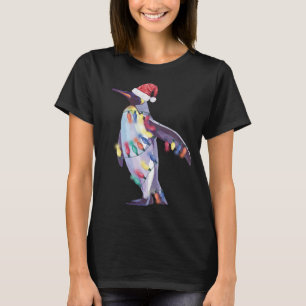 Camiseta Papais noeis Pinguim Luzes de Natal Pinguim Sobre 