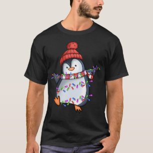 Camiseta Papais noeis pinguins acende pinguins bonitos de N