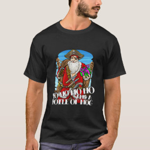Camiseta Papais noeis Piratas Yo Ho Bottle Of Eggnog Hook S
