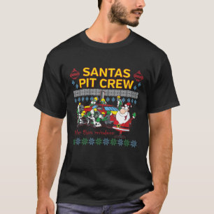 Camiseta Papais noeis Pit Crew Race Car Feia Natal Feio