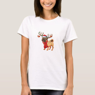Camiseta Papais noeis Pitbull Árvore de Natal Luz Pajama Ca