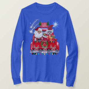 Camiseta Papais noeis Poodle Reindeer Blue Tee