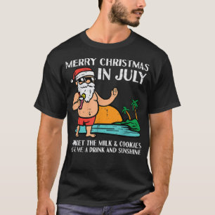 Camiseta Papais noeis Praia Feliz Natal Em Julho Esquece O 