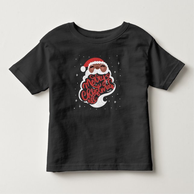 Camiseta Papais noeis Pretos | Feliz Natal Todos (Frente)