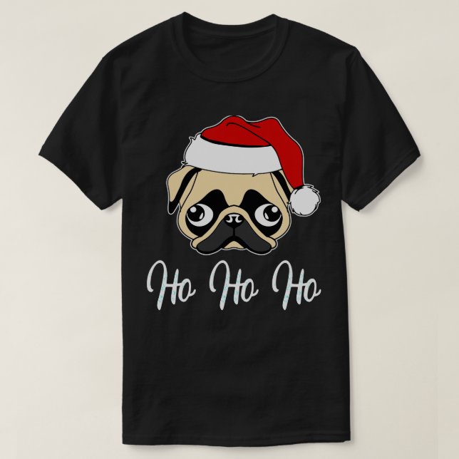 Camiseta Papais noeis Pug (Frente do Design)