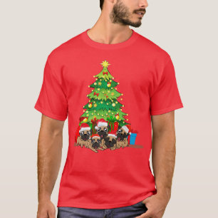 Camiseta Papais noeis Pug Dog Feliz de Natal Pugmas Xmas Tr