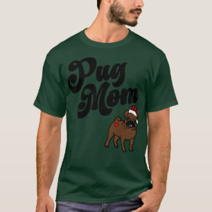 Camiseta Papais noeis Pug Mãe Papais noeis Engraçados de Na