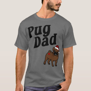 Camiseta Papais noeis Pug Pai Papais noeis Engraçados de Na