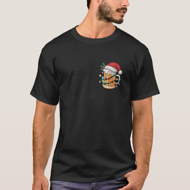 Camiseta Papais noeis Reinber Xmas acende pijamas (Frente)