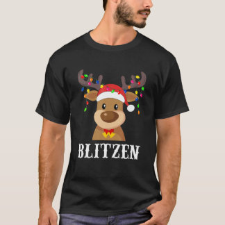 Camiseta Papais noeis Reindeer Blitzen Grupo Xmas Costume