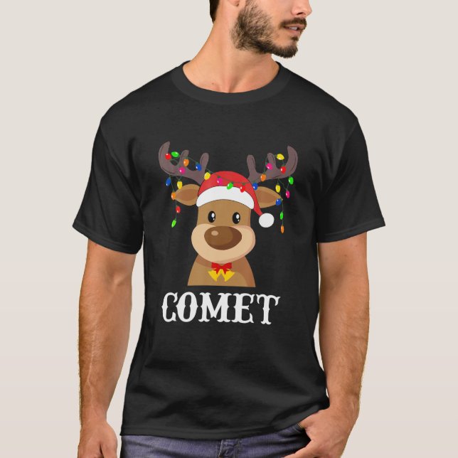 Camiseta Papais noeis Reindeer Comet Xmas Group (Frente)