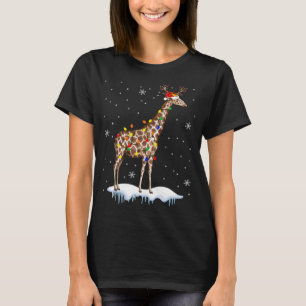 Camiseta Papais noeis Reindeer Giraffe natalino Papais noei