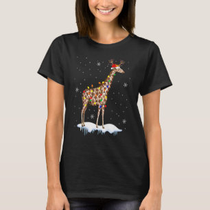 Camiseta Papais noeis Reindeer Giraffe Xmas Papais noeis Lu