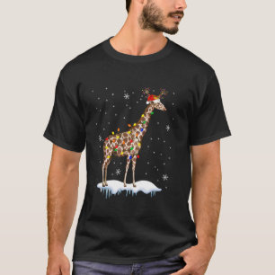 Camiseta Papais noeis Reindeer Giraffe Xmas Papais noeis Lu