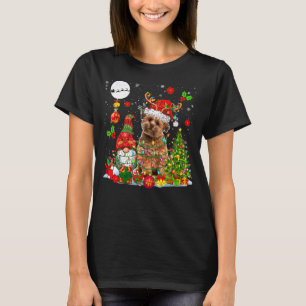 Camiseta Papais noeis Reindeer Lhasa Apso Xmas Gnomos Tree