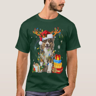 Camiseta Papais noeis Reindeer - Luz de Natal de Pastor Aus