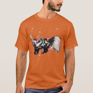 Camiseta Papais noeis Reindeer Skunk Xmas Light