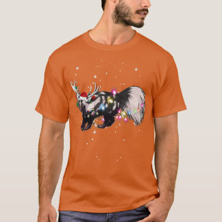 Camiseta Papais noeis Reindeer Skunk Xmas Light
