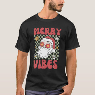 Camiseta Papais noeis Retro Groovy Feliz de Natal Vibes Xma