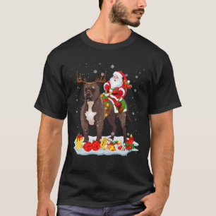 Camiseta Papais noeis Riding Reindeer Pit Bull Papais noeis